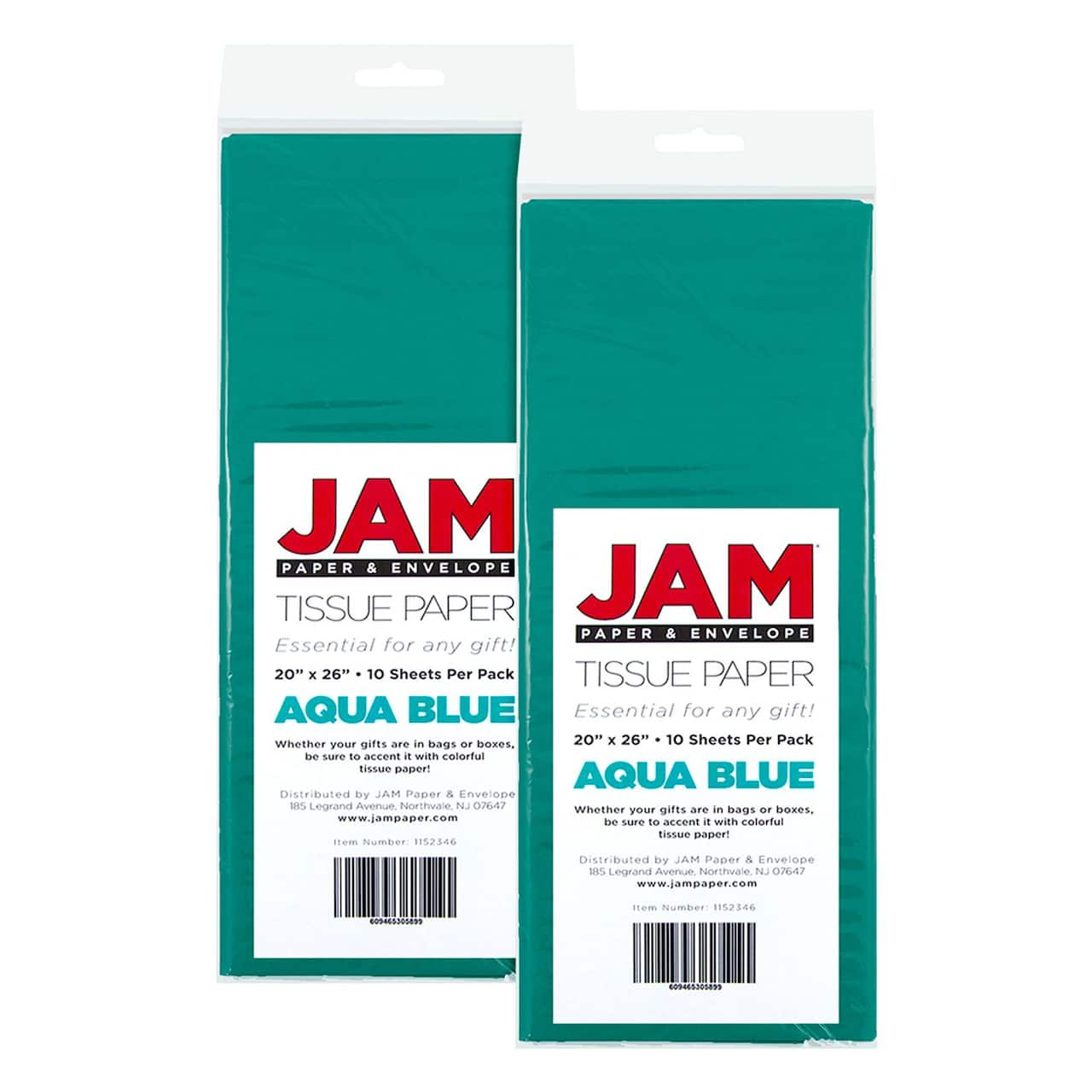 JAM Paper 20" x 26" Tissue Paper, 2 Packs of 10 Sheets